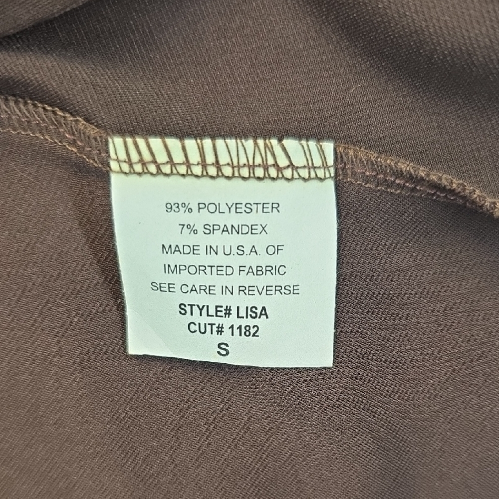 Mesmerize Brown Fit & Flare Midi Dress S NWT 3/4 Sleeve Wrap Style - Picture 7 of 11